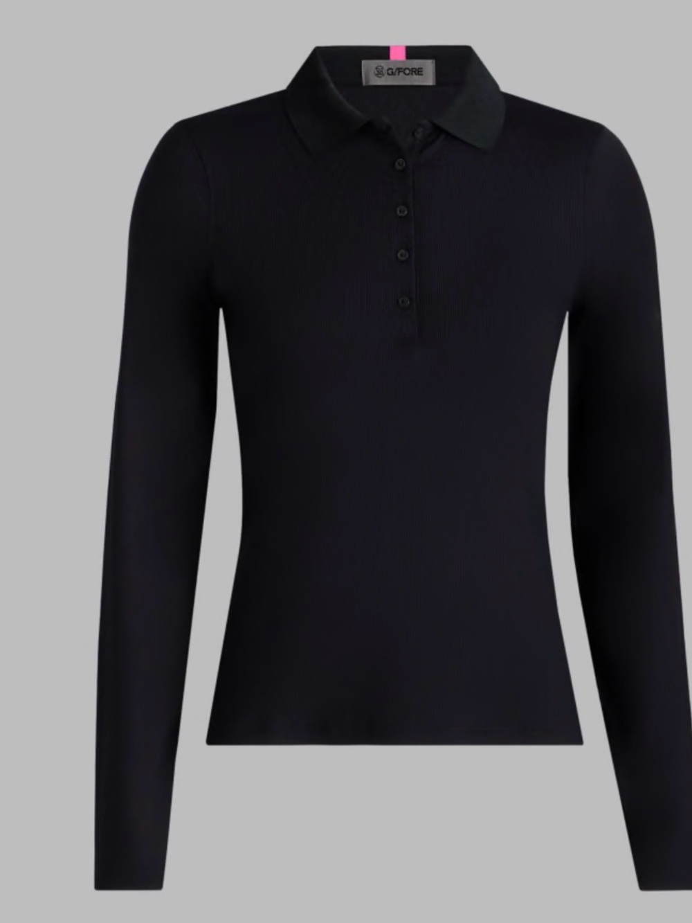 G/FORE Set 2 Women's Ribbed Long-Sleeve Polo Top Black and White